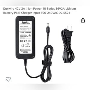 Duxwire 42V 2A li ion Power 10 Series 36V2A Lithium Battery Pack Charger
